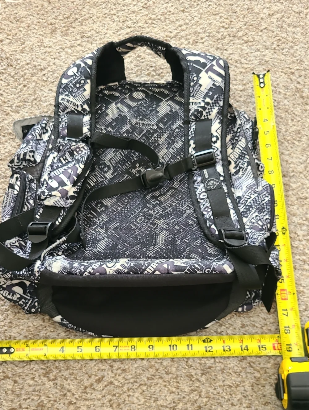 Burton Black & White Graphic Logo Backpack